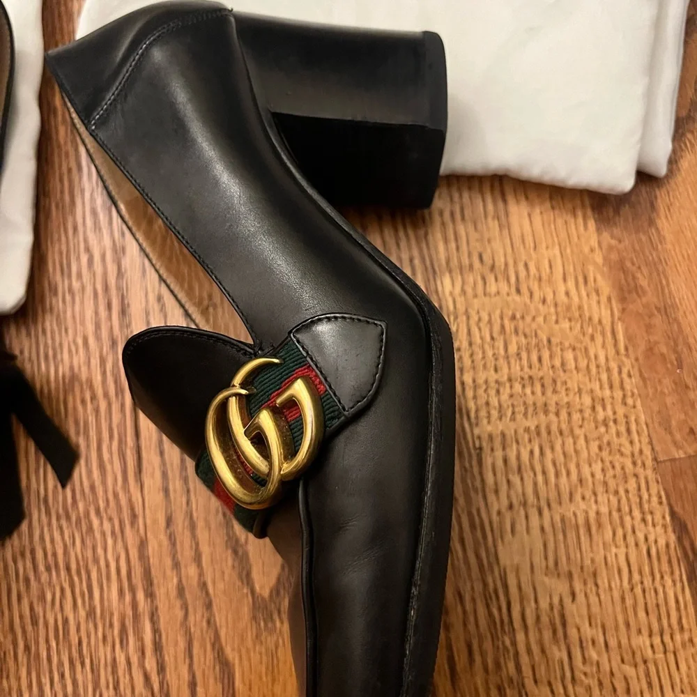 Gucci Black Leather Peyton Loafer Pumps - Picture 9 of 16